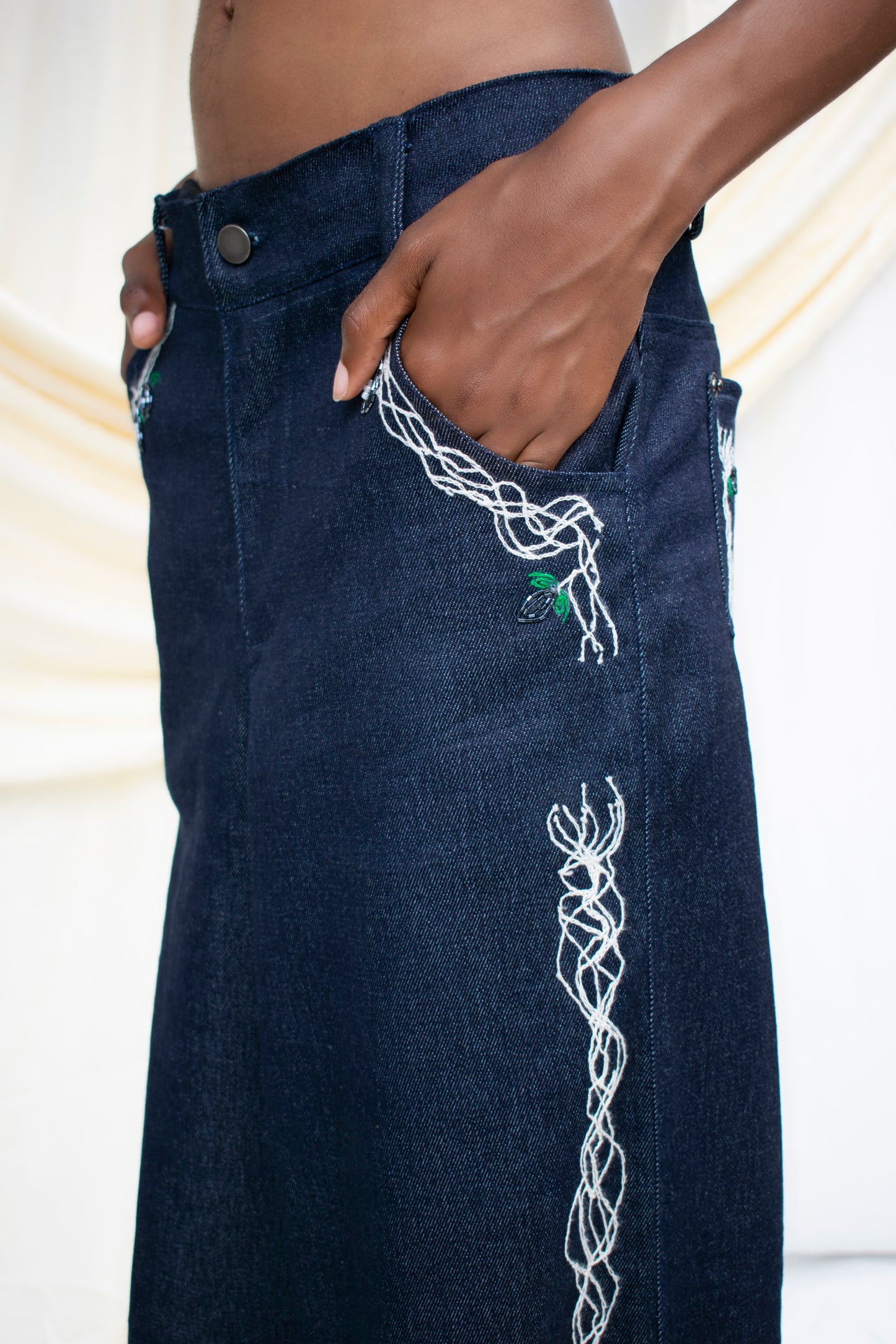 Beaded Cocoa Jeans