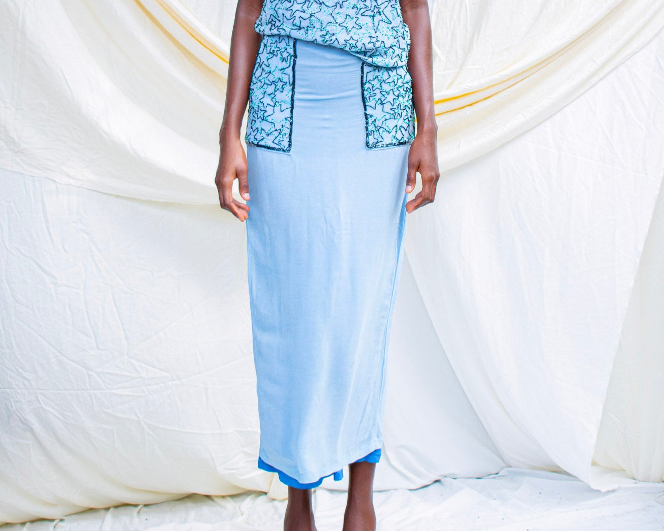 Beaded Pocket Detail Skirt