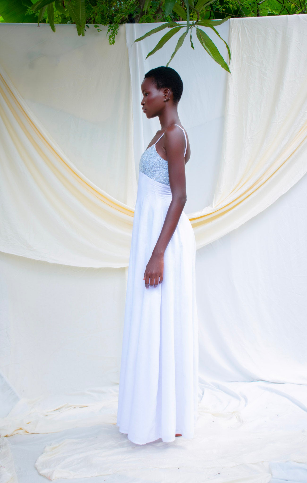 Beaded Linen Dress