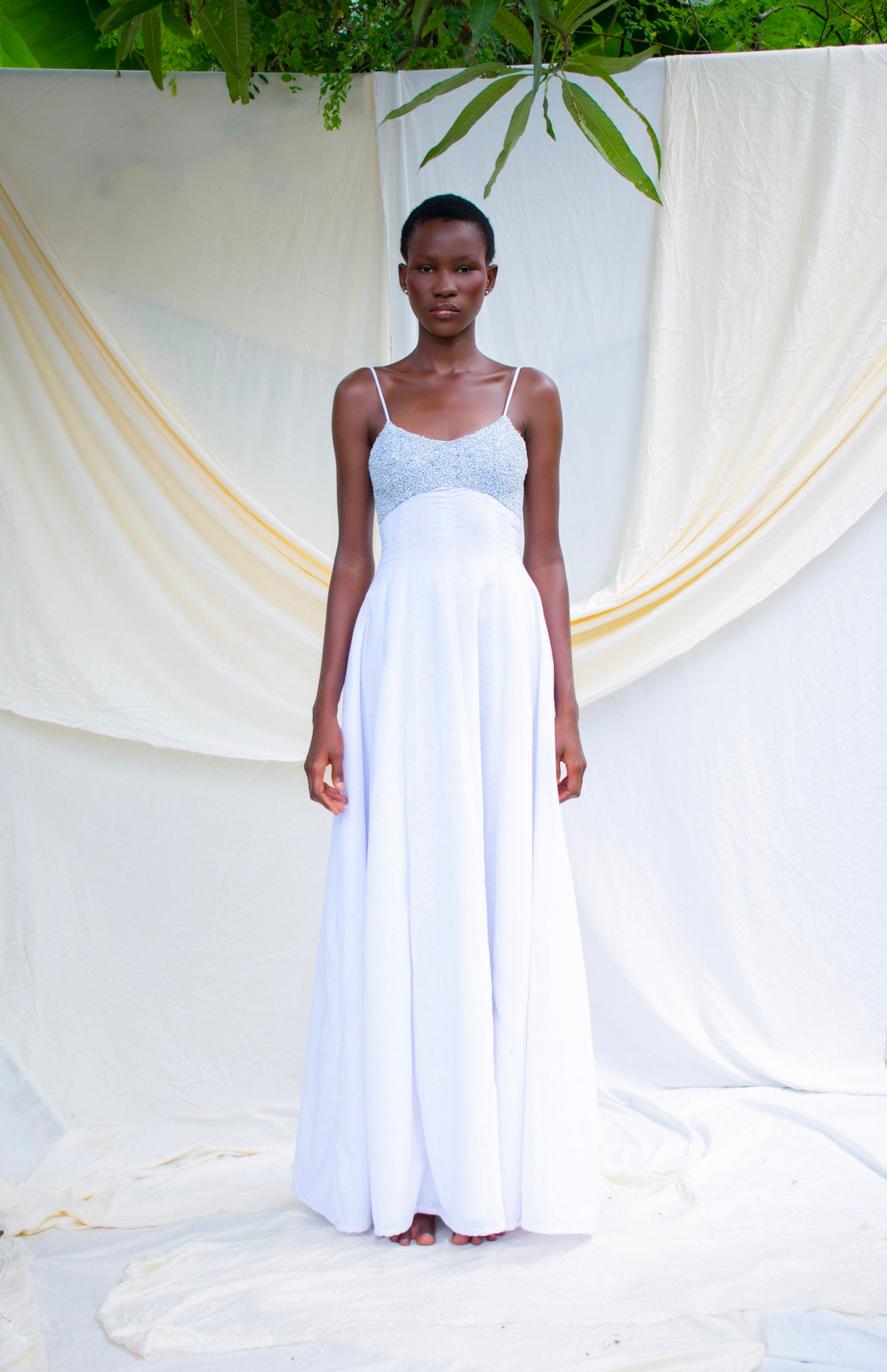 Beaded Linen Dress