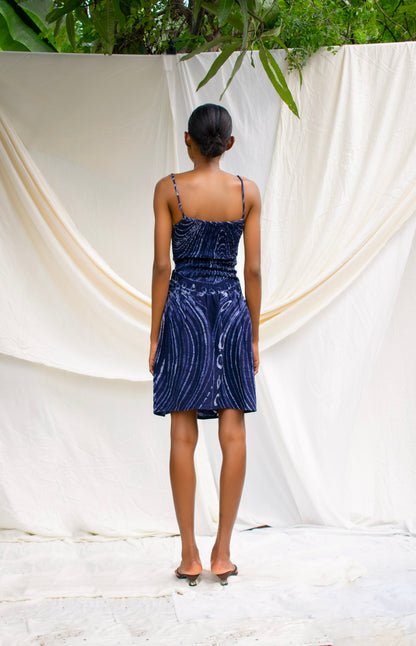 Batik Shirred Cotton Dress