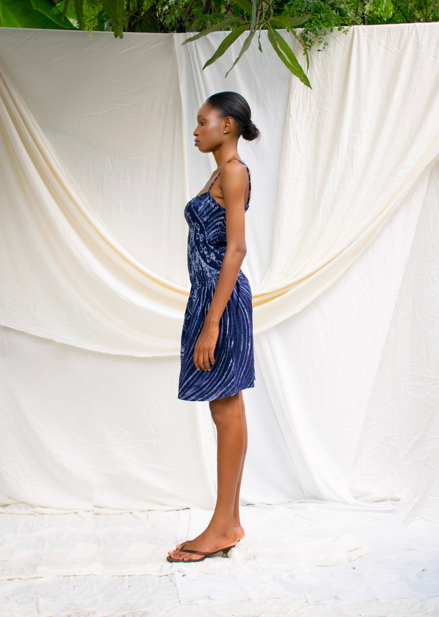 Batik Shirred Cotton Dress