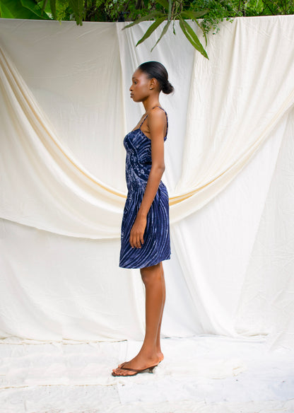 Batik Shirred Cotton Dress