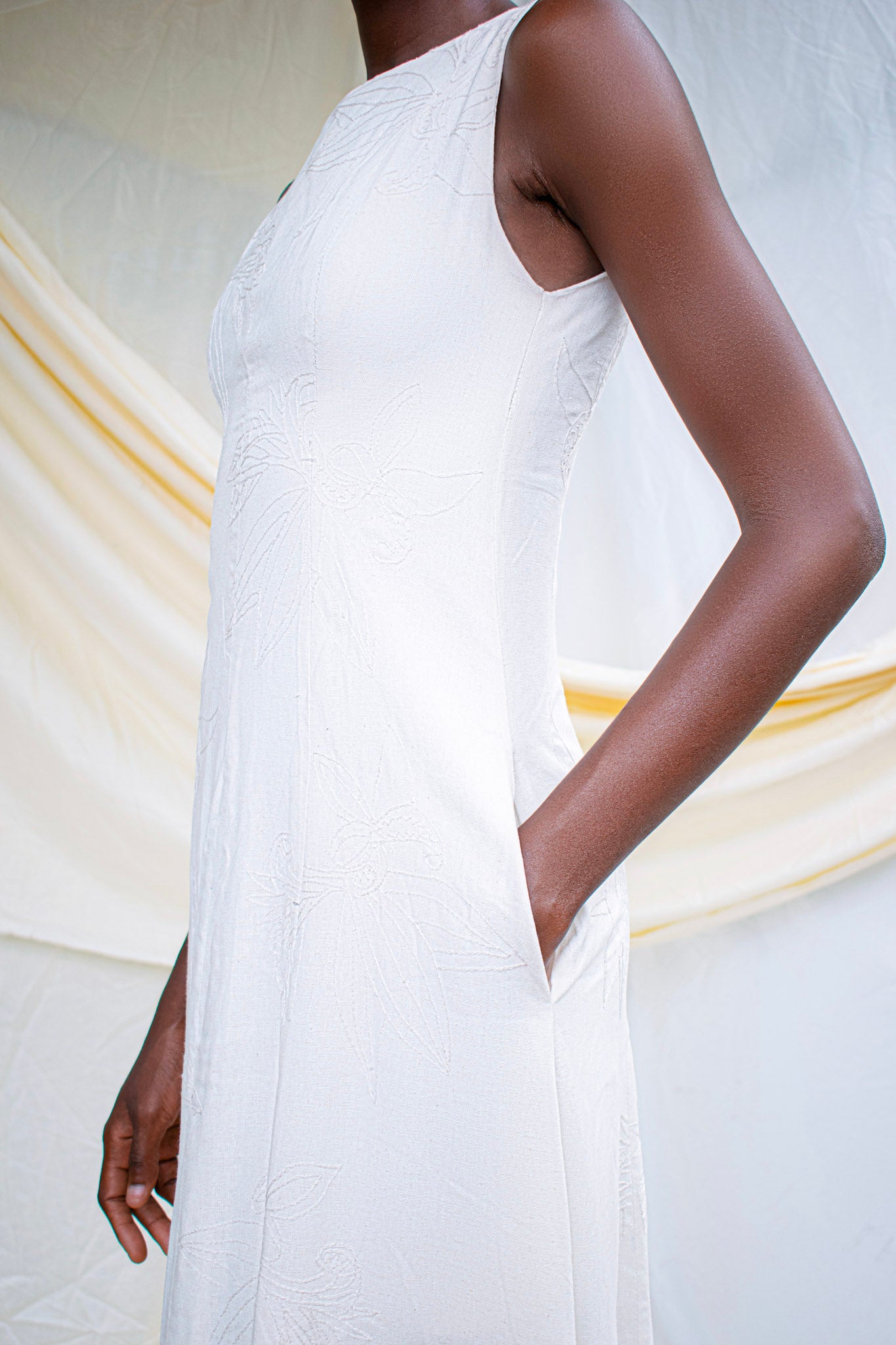 Linen Embroidered Dress
