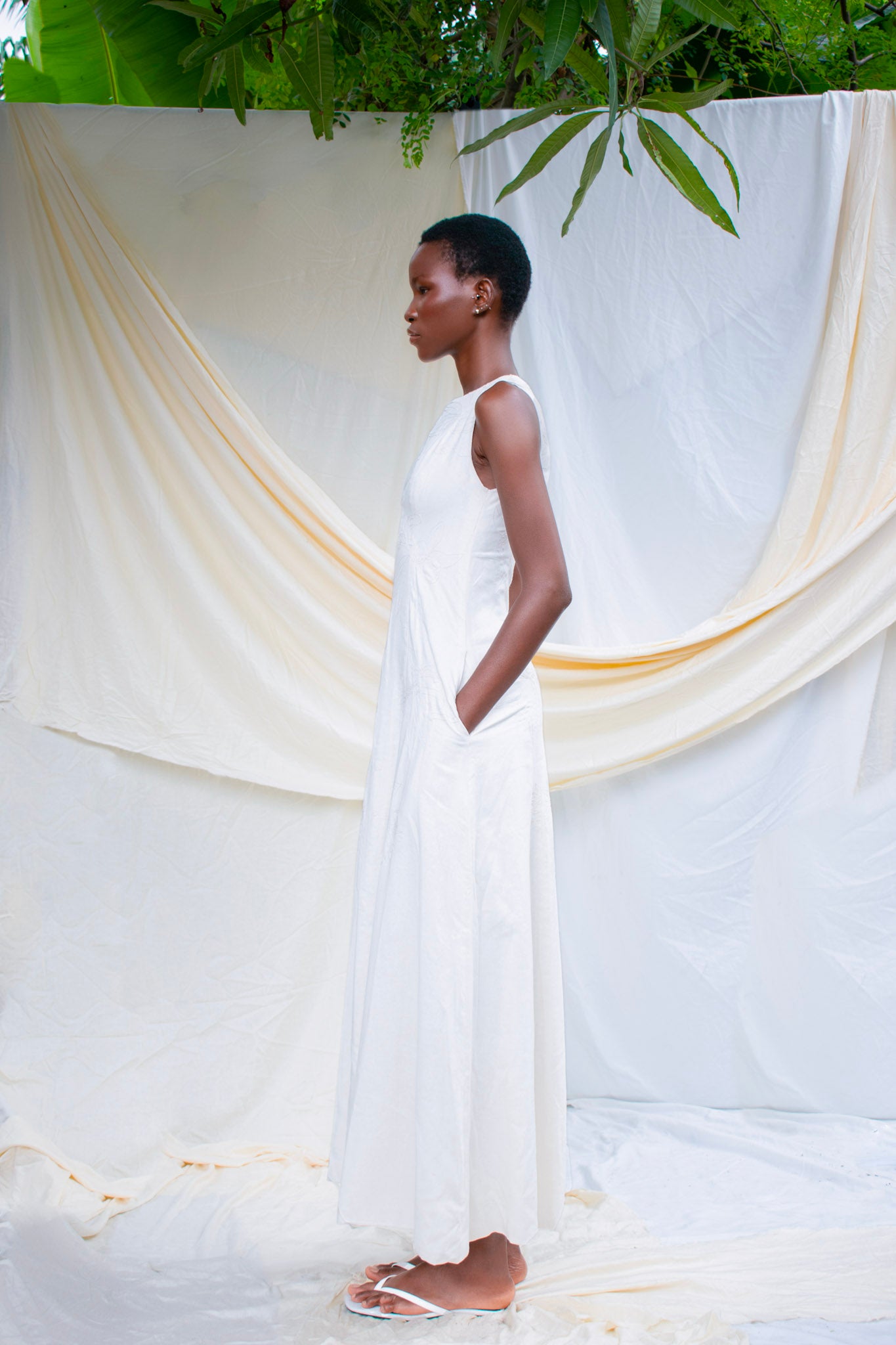 Linen Embroidered Dress