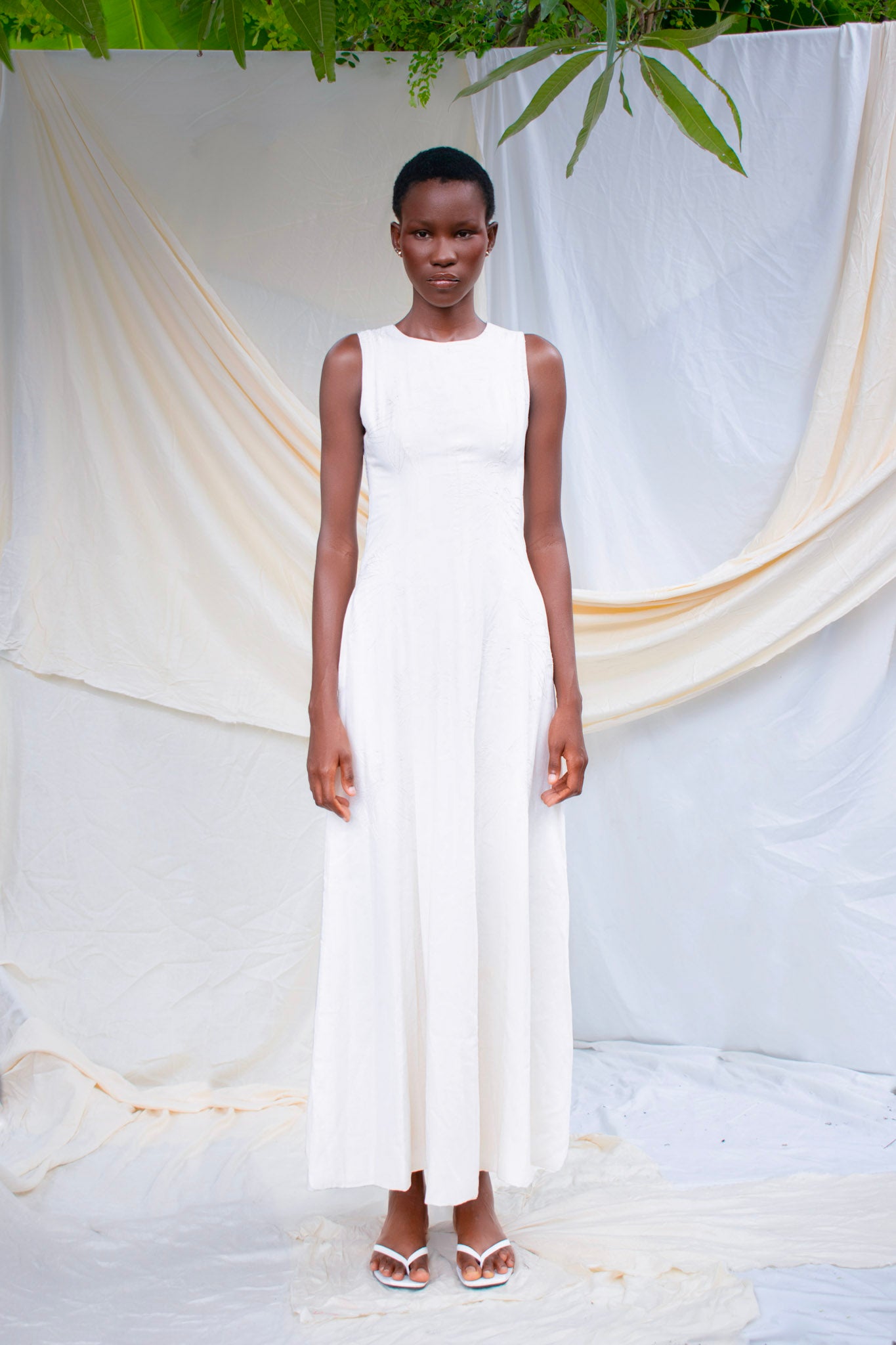 Linen Embroidered Dress