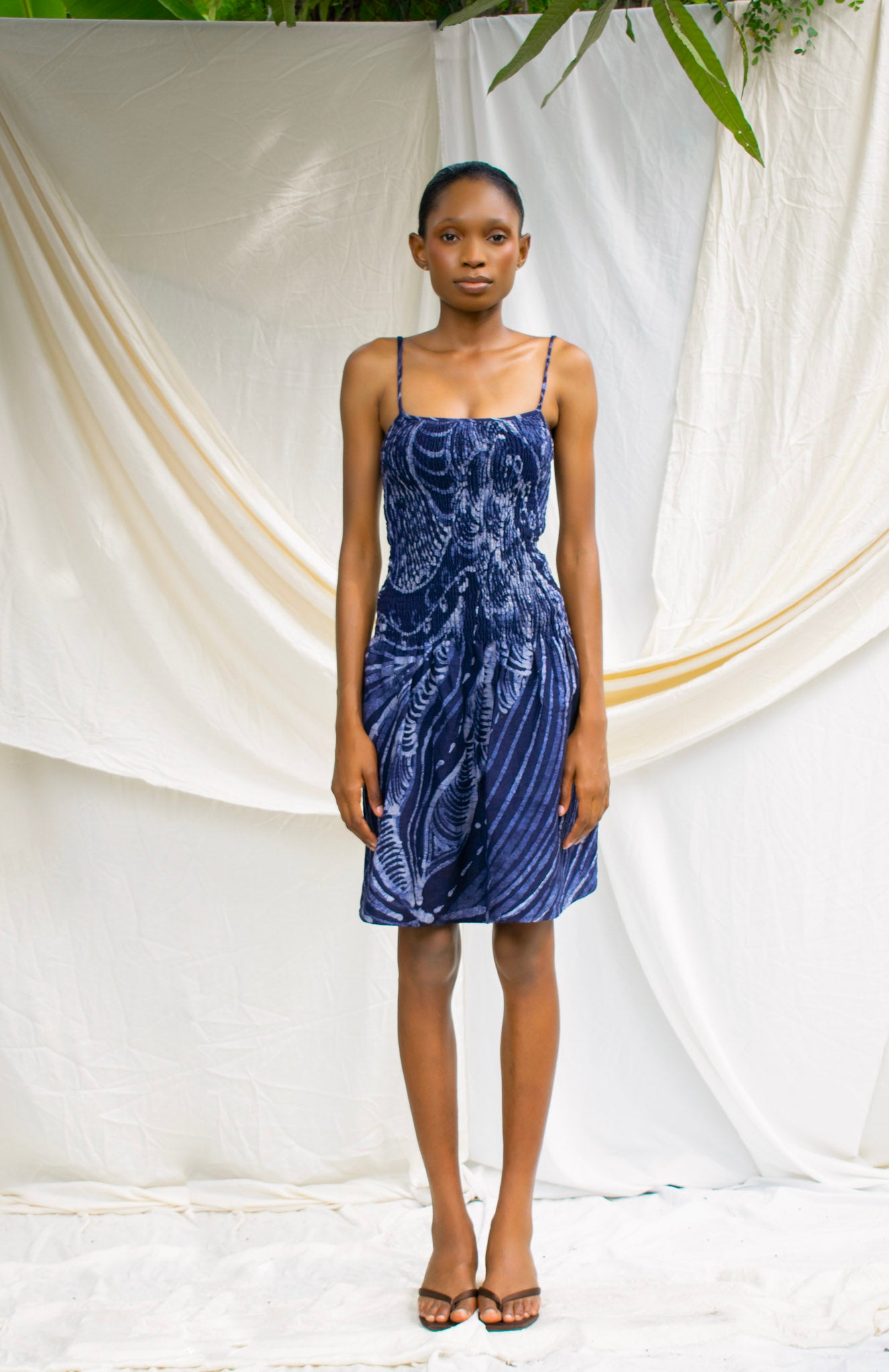 Batik Shirred Cotton Dress