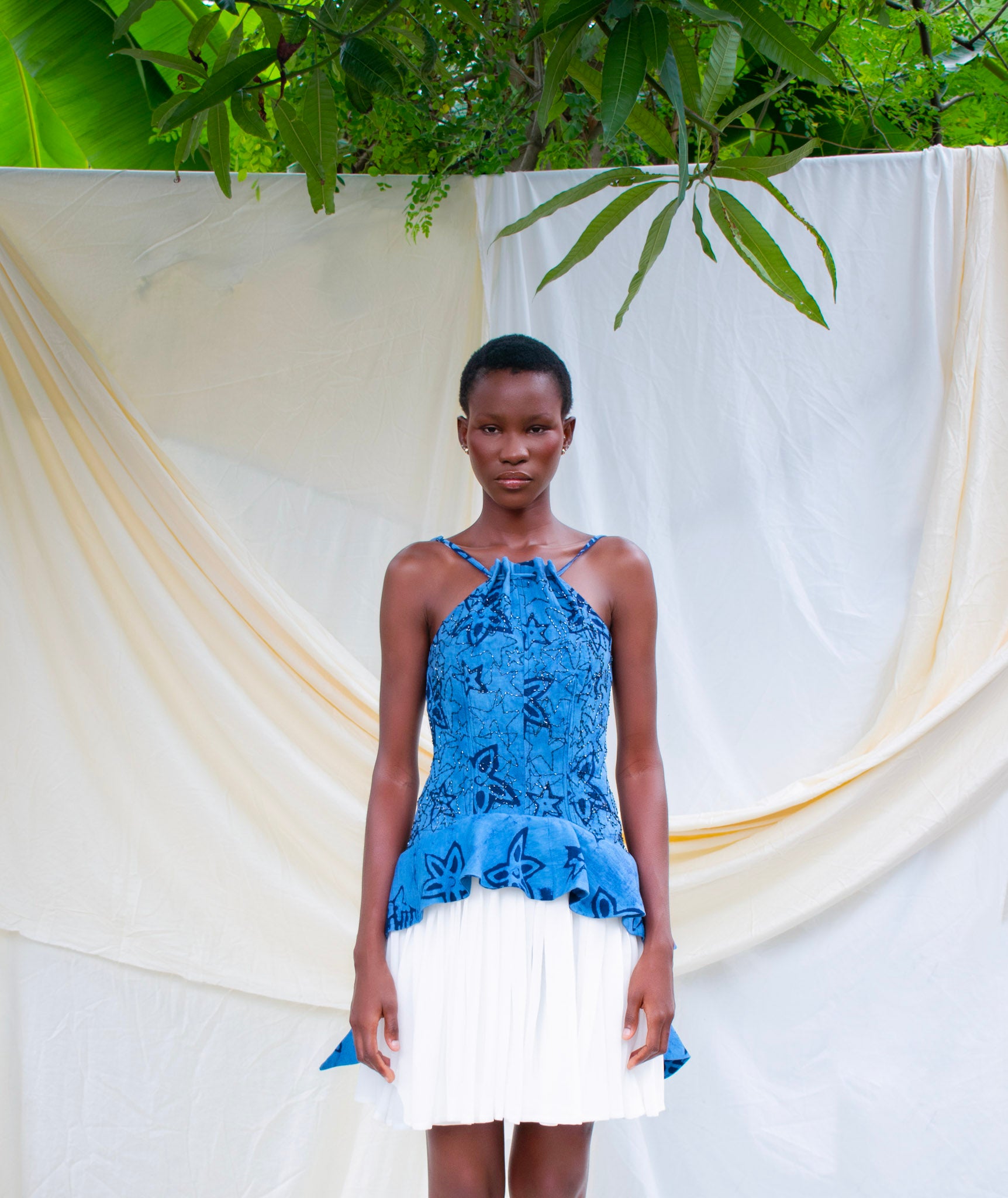 Batik Halter Mini Dress