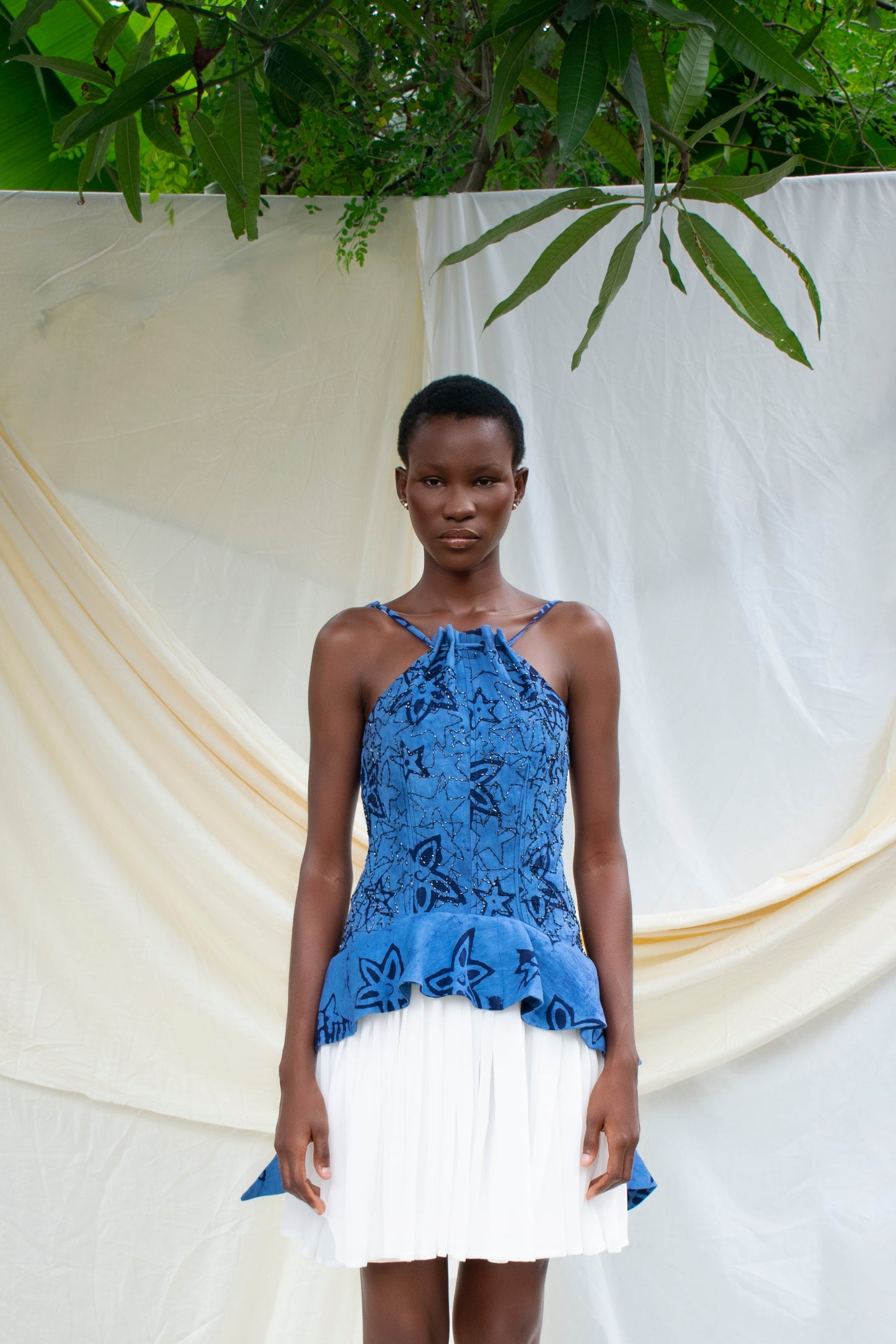 Batik Halter Mini Dress