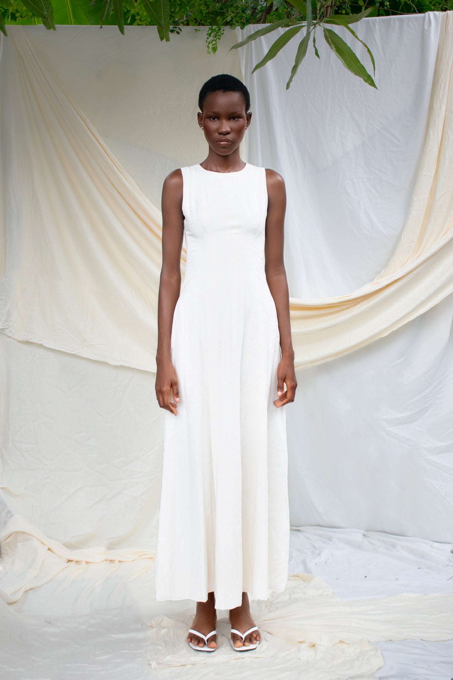 Embroidered Linen Dress