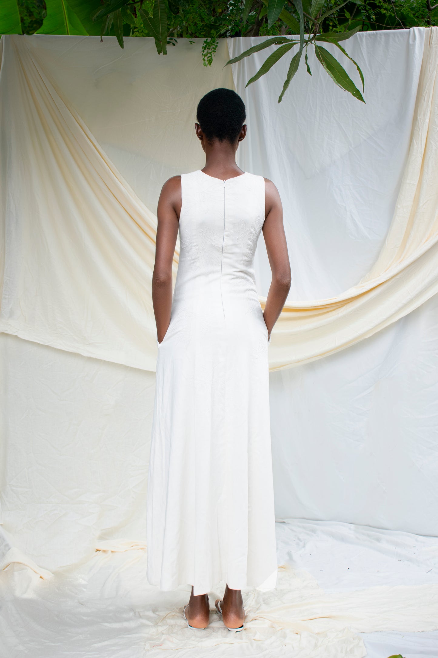 Embroidered Linen Dress