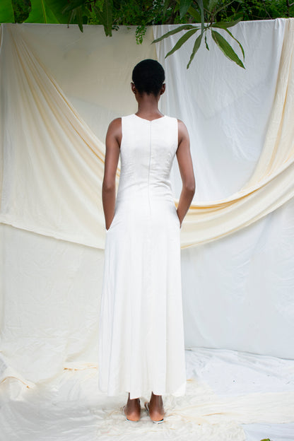 Embroidered Linen Dress