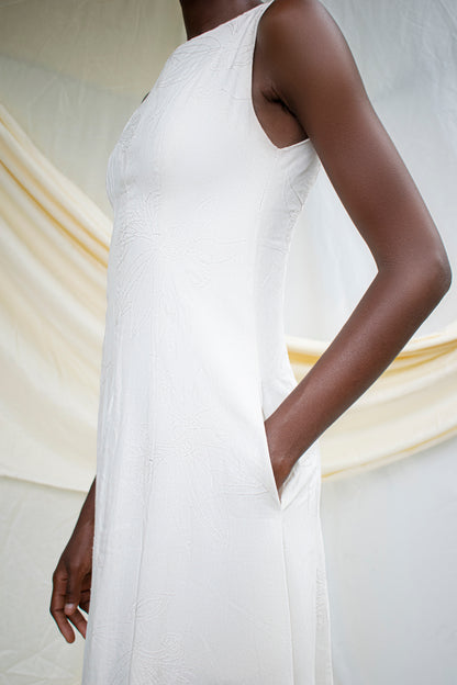 Embroidered Linen Dress