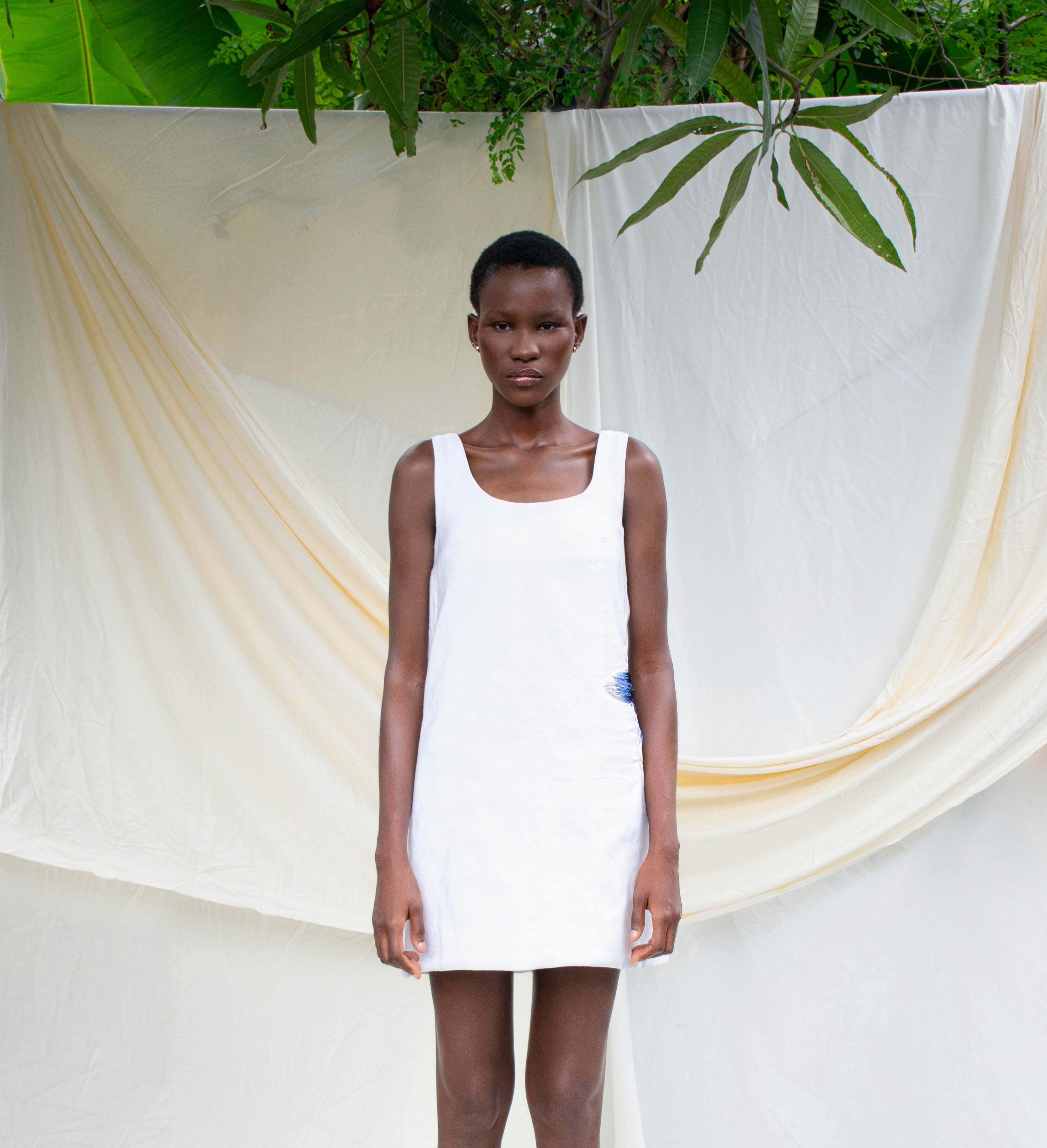 Cocoa Pod Motif Aso Oke Shift Dress