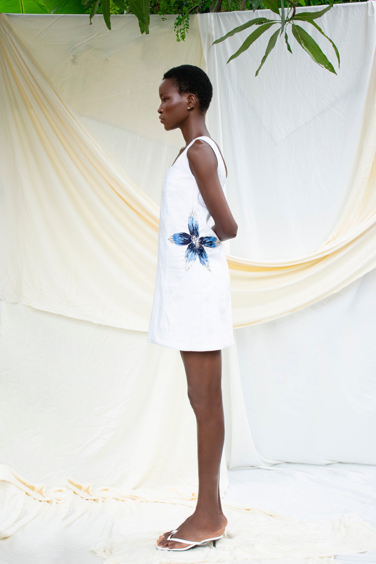 Cocoa Pod Motif Aso Oke Shift Dress