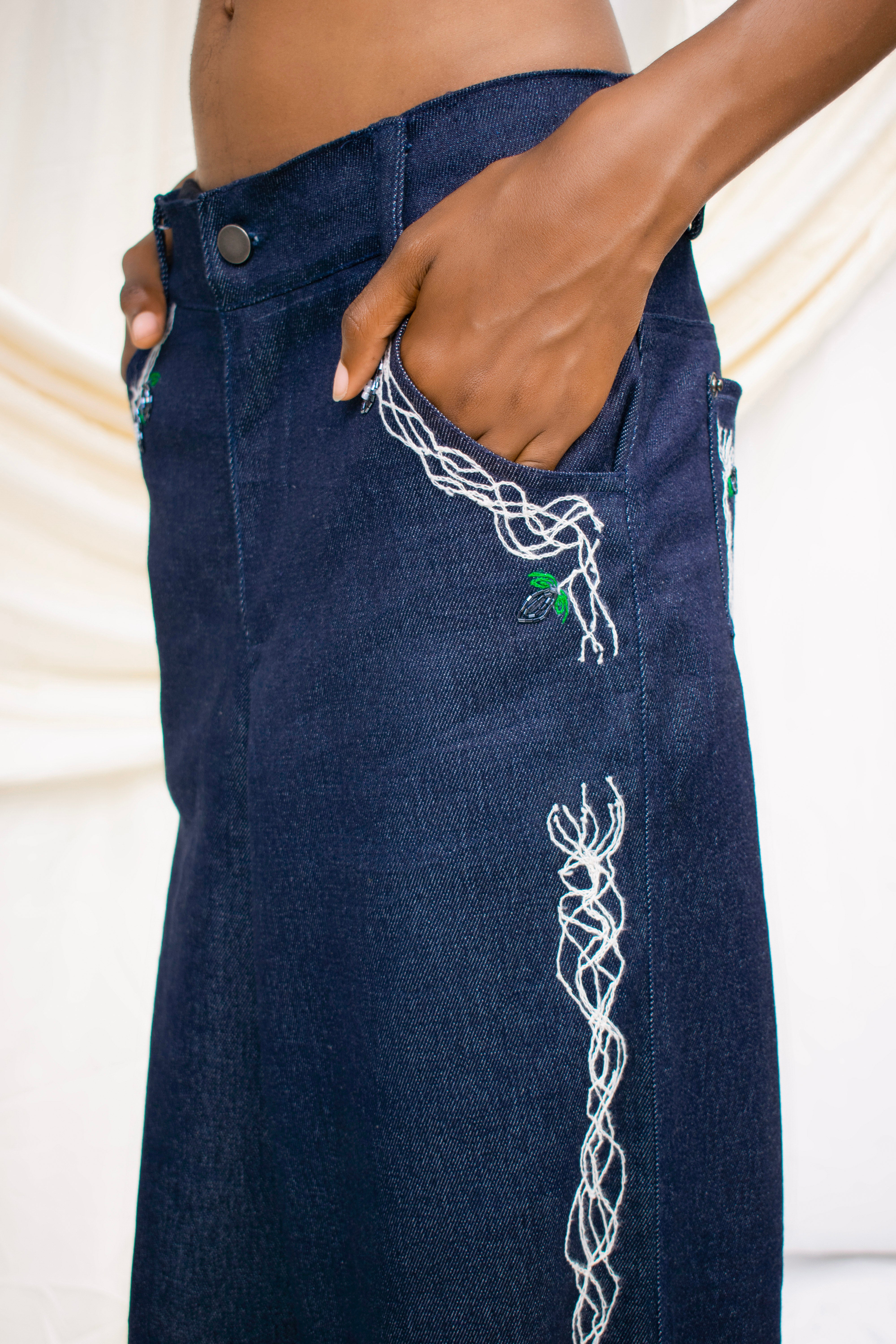 Beaded Cocoa Jeans
