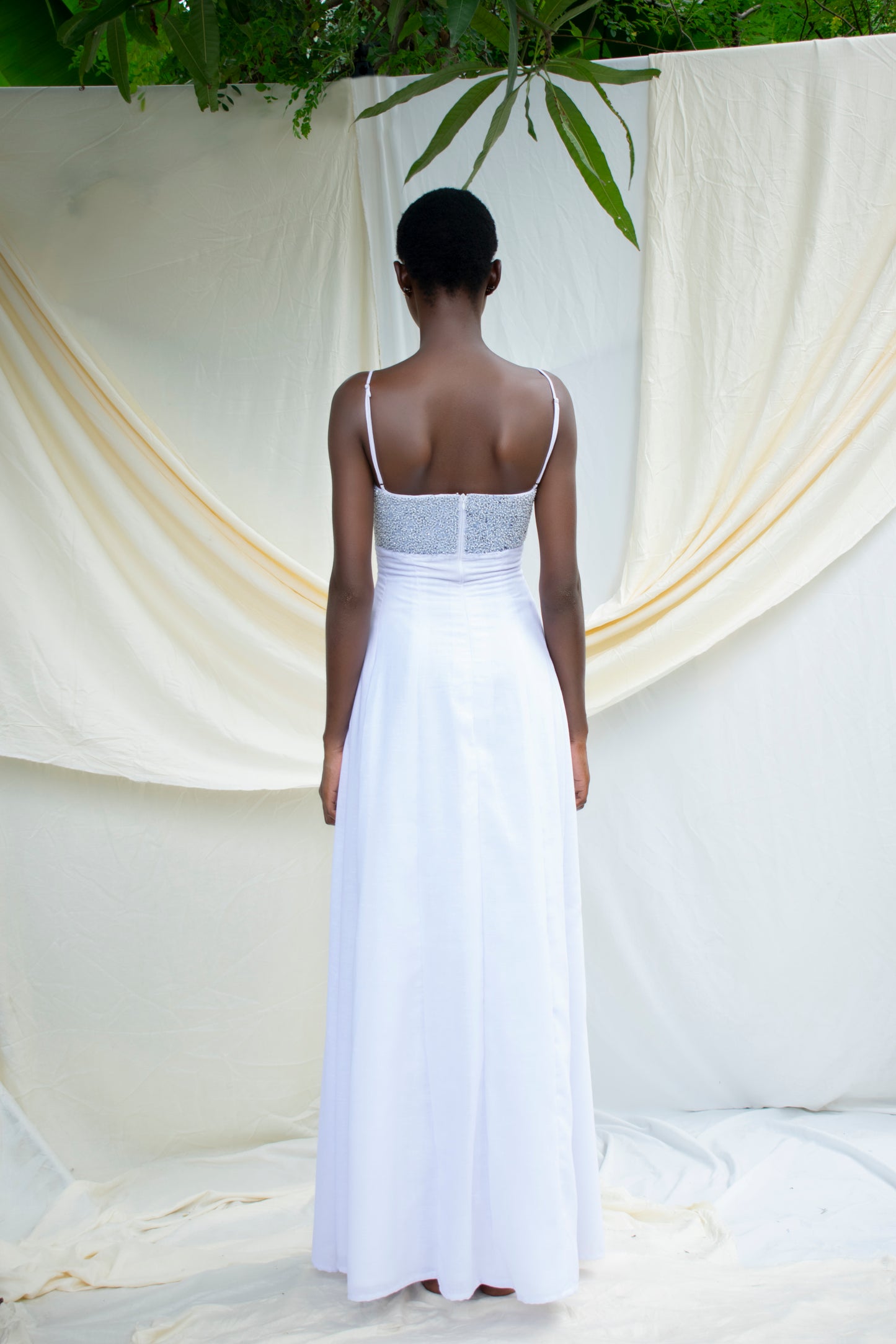 Beaded Linen Dress