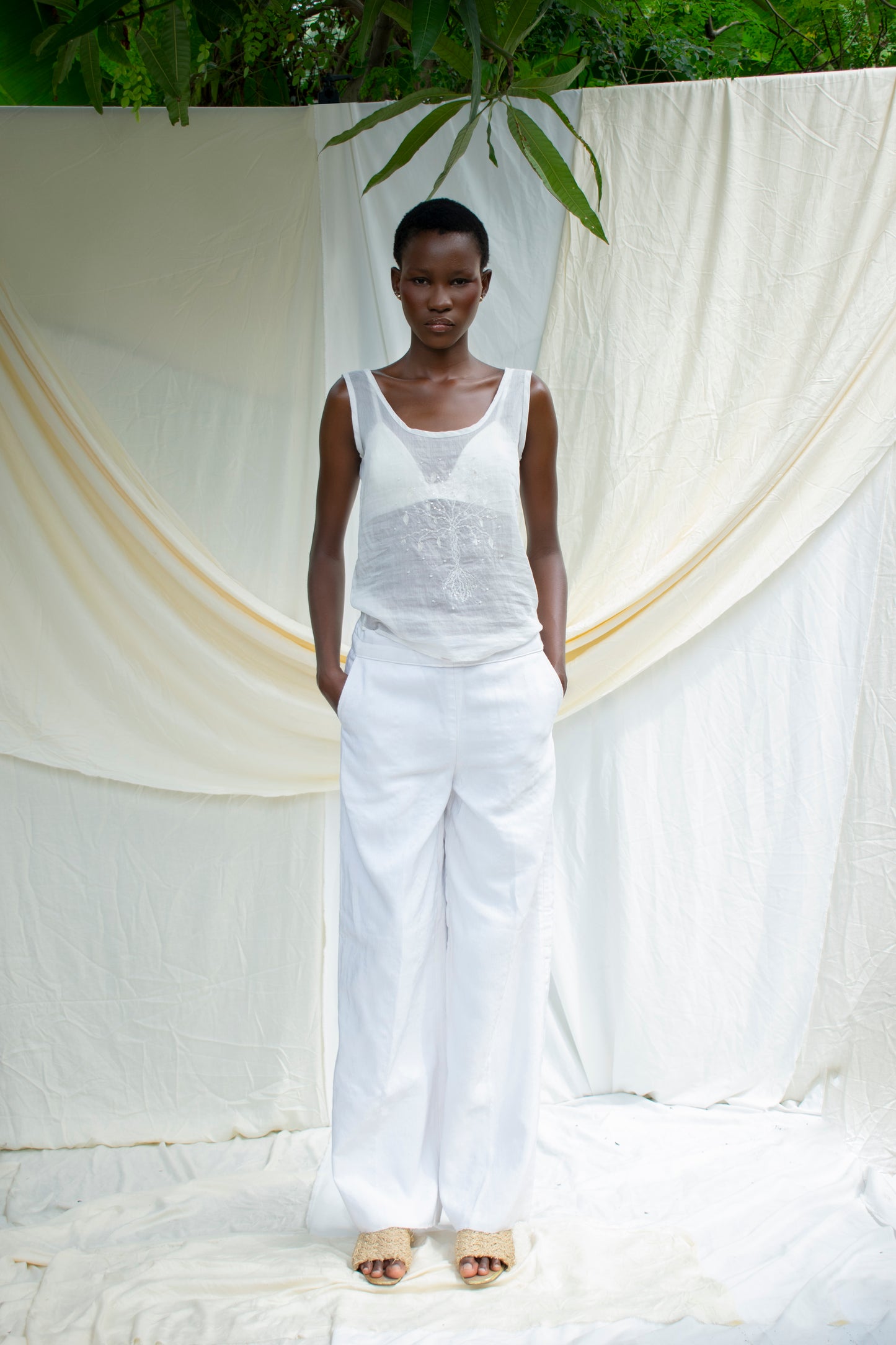 Voile Hand Beaded Top