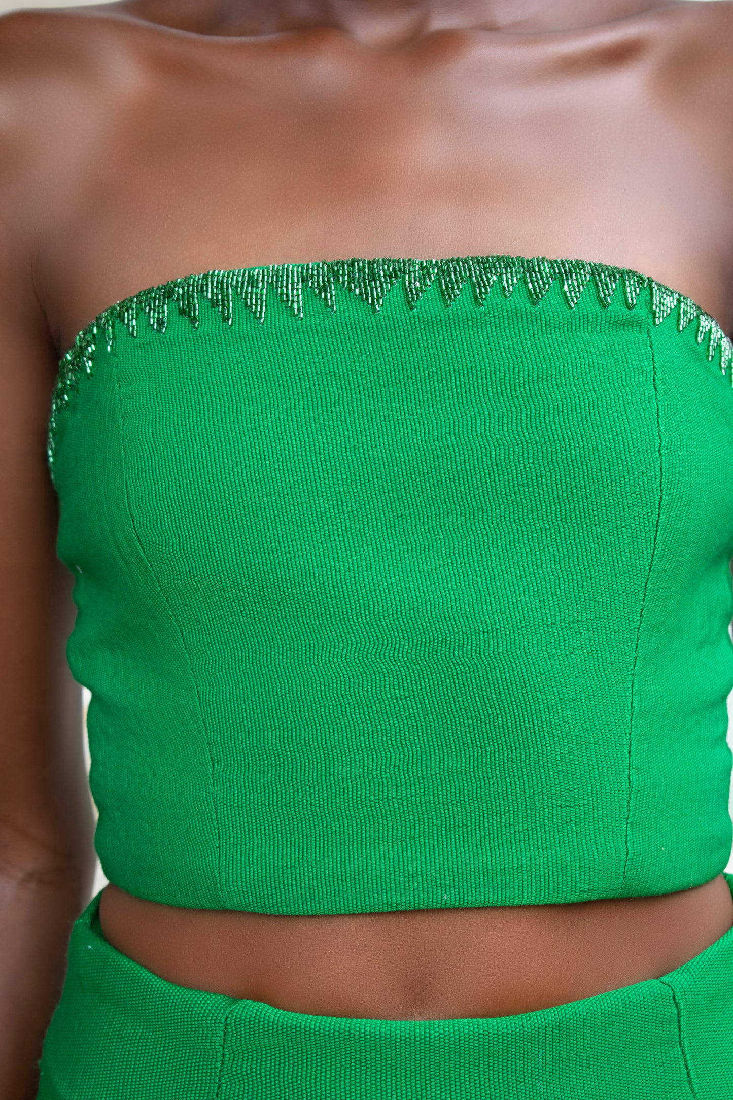 Aso Oke Beaded Top