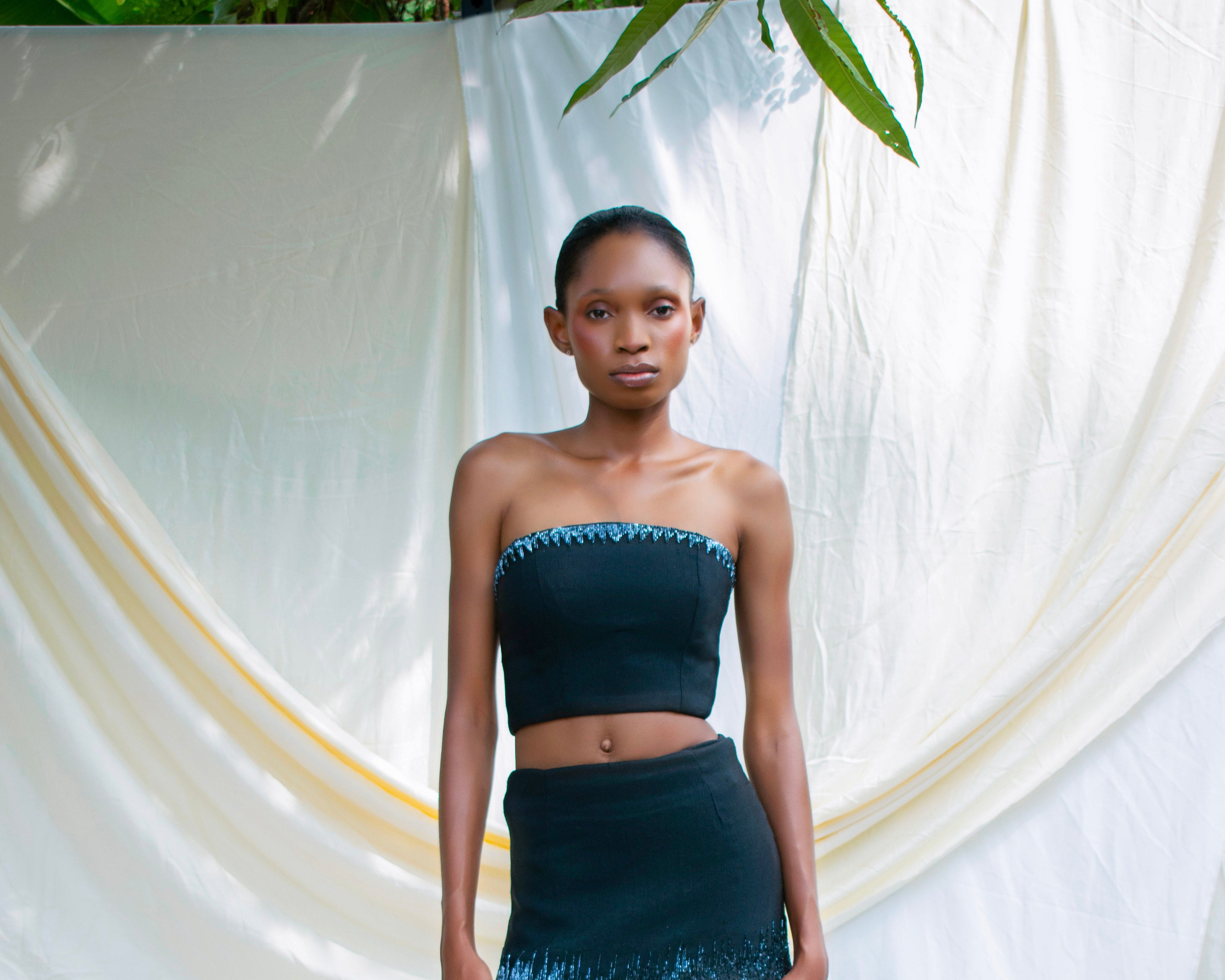 Aso Oke Beaded Top