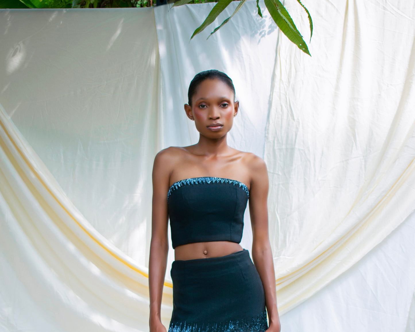 Aso Oke Beaded Top