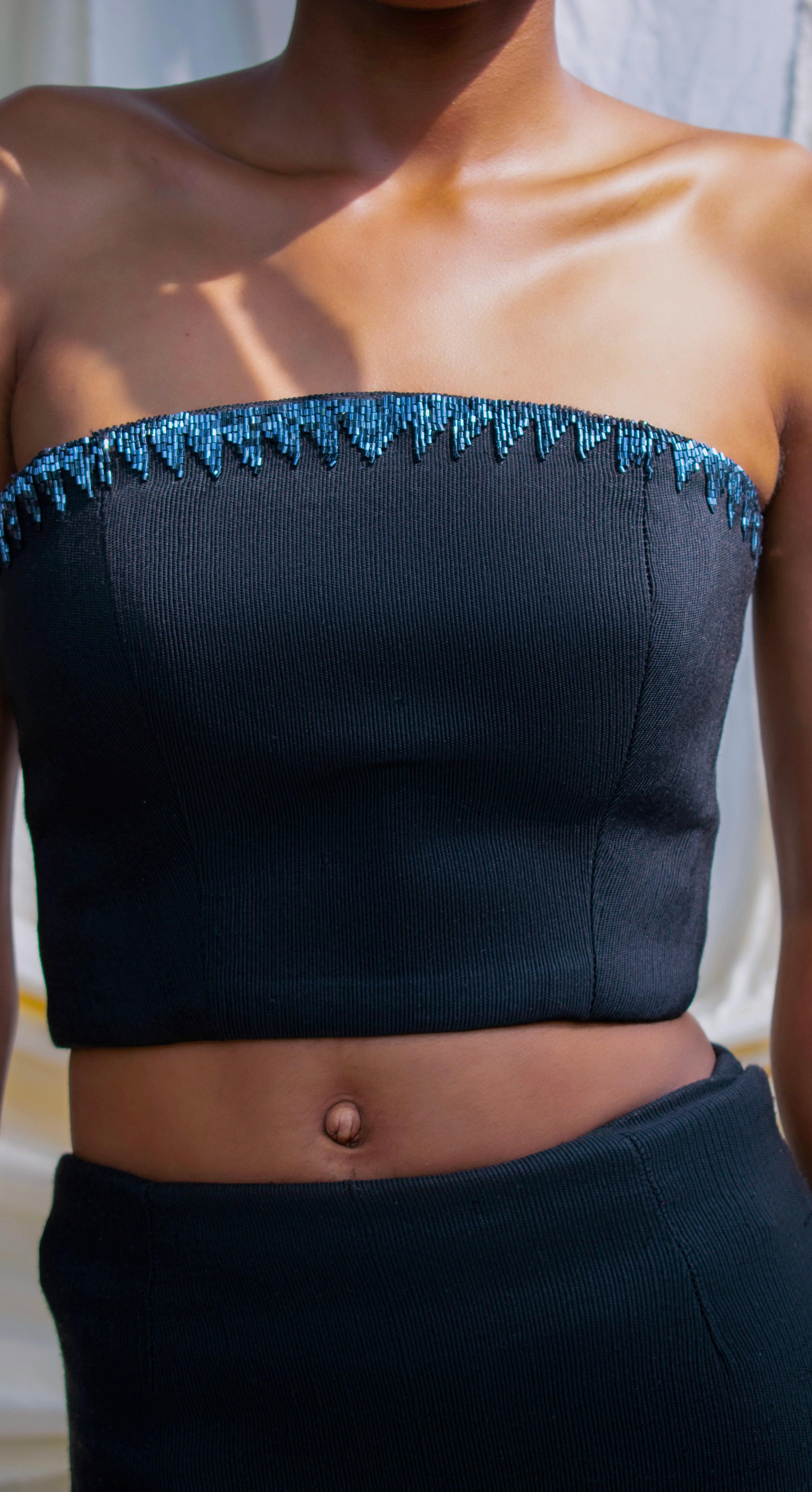 Aso Oke Beaded Top