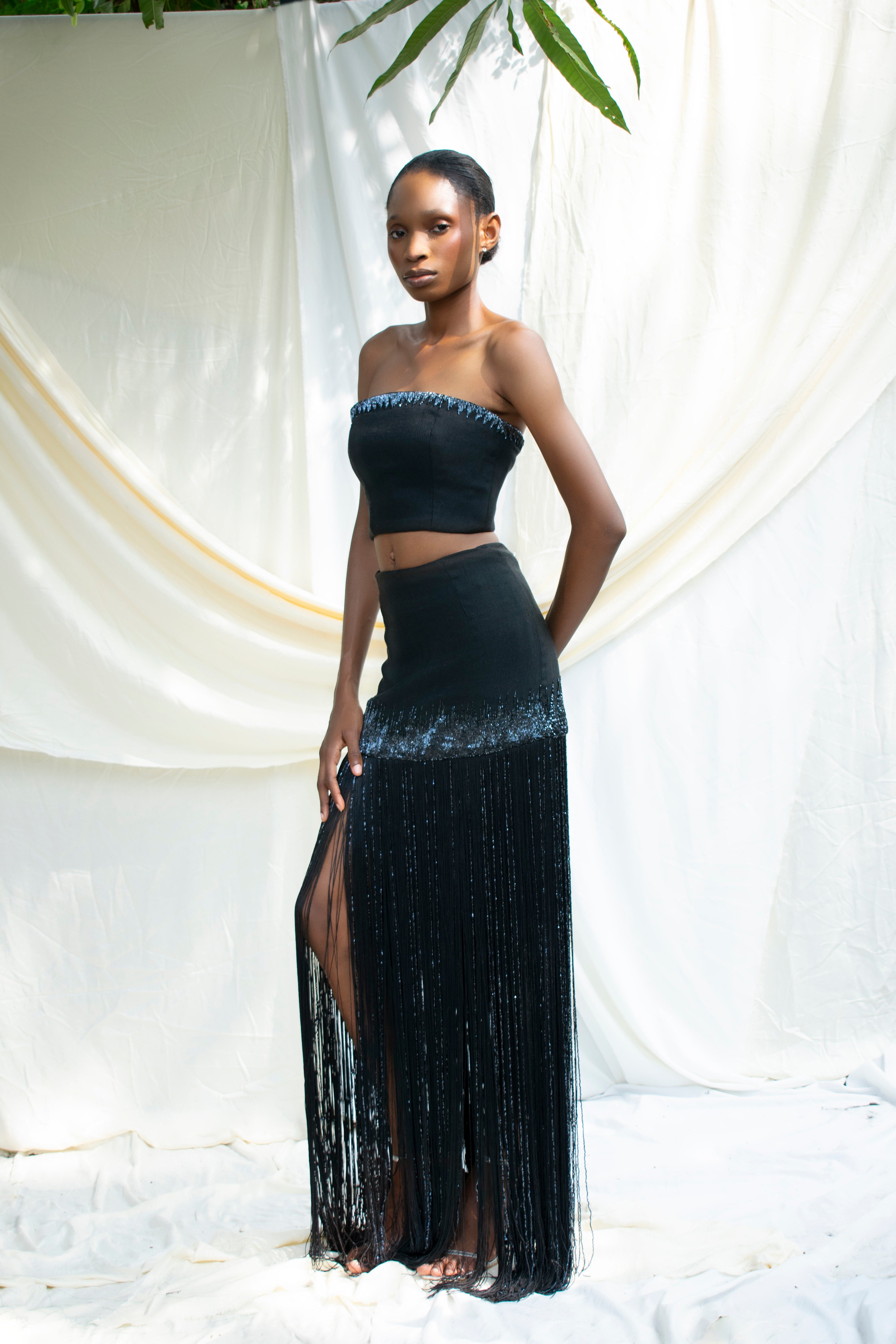 Hand Woven Fringe Detail Skirt