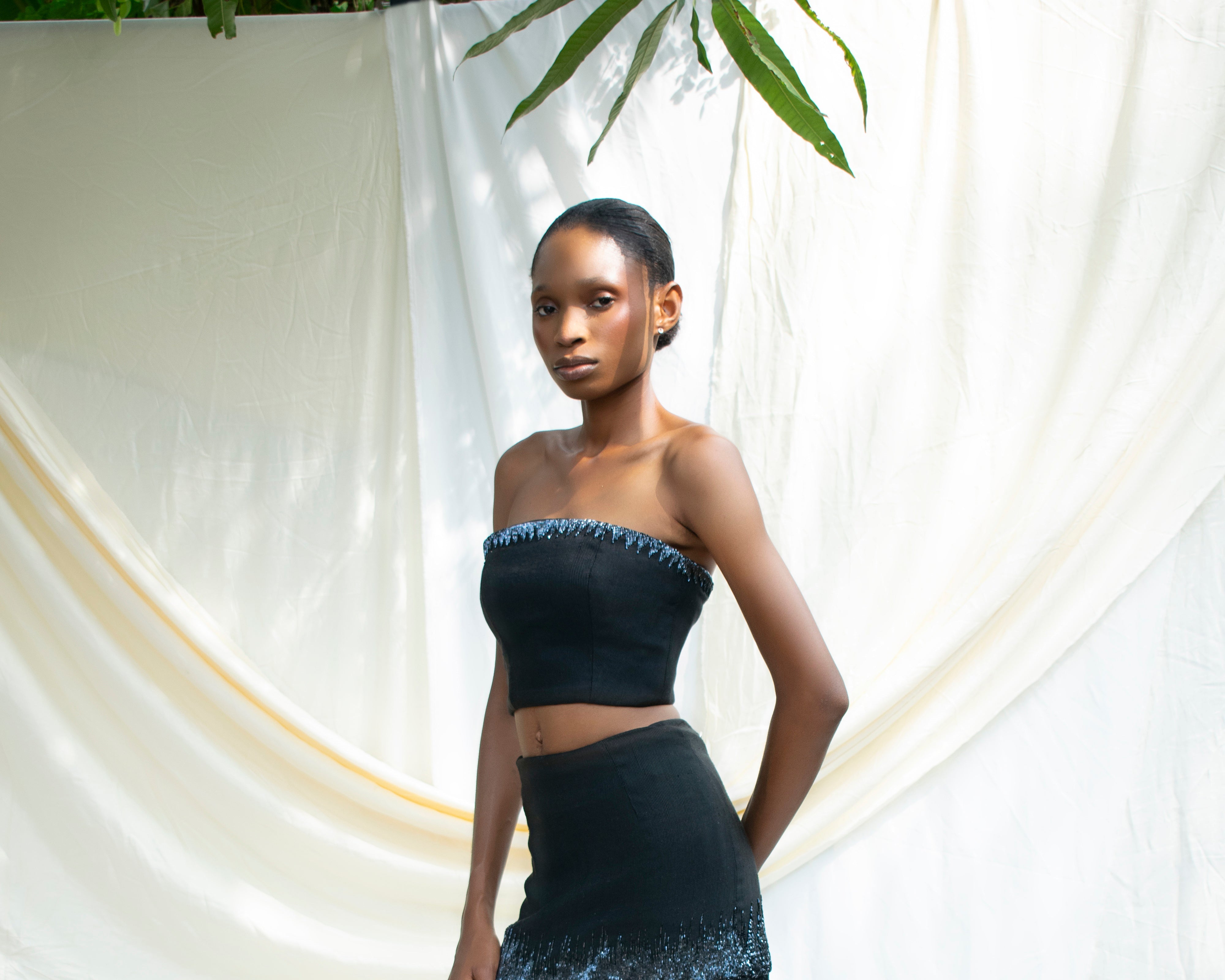 Aso Oke Beaded Top