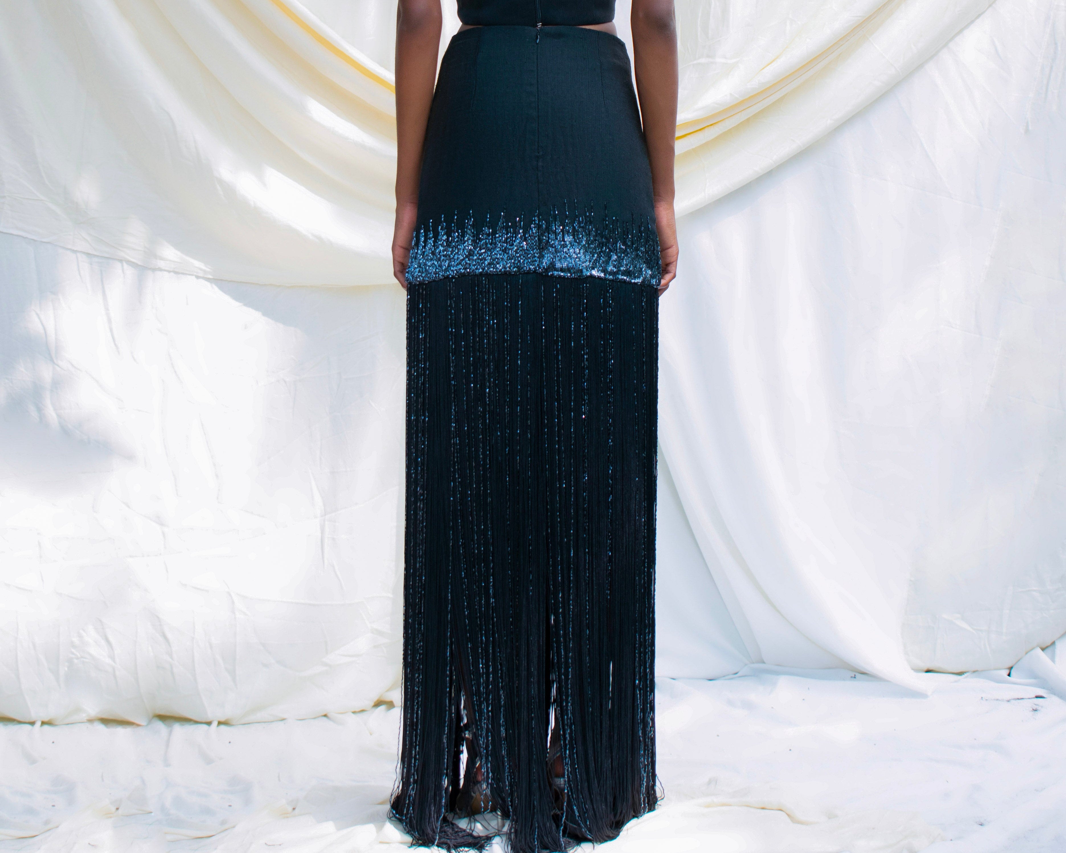 Hand Woven Fringe Detail Skirt