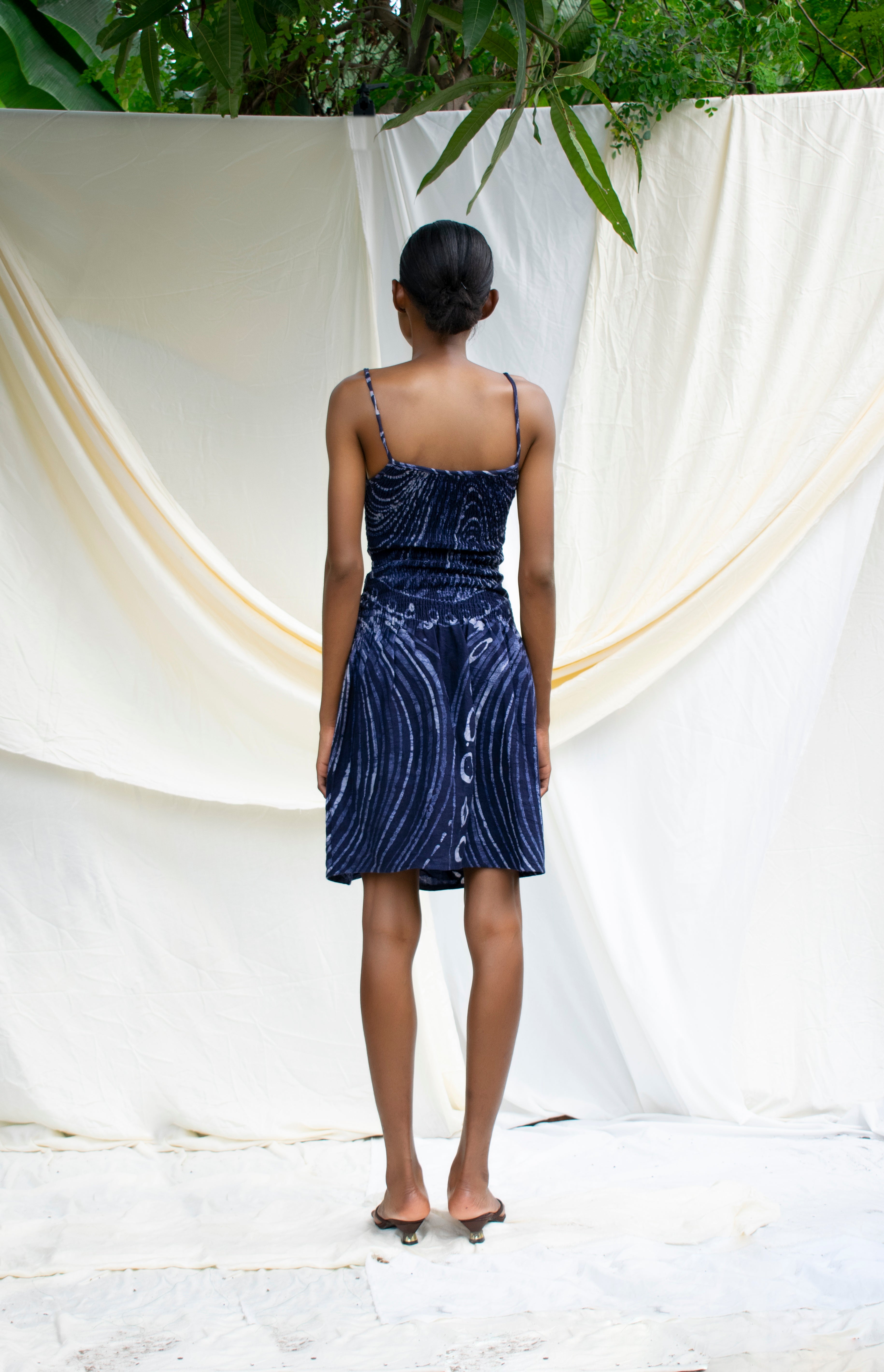 Batik Shirred Cotton Dress