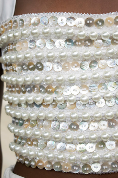 Hand Beaded Strap Detail Top