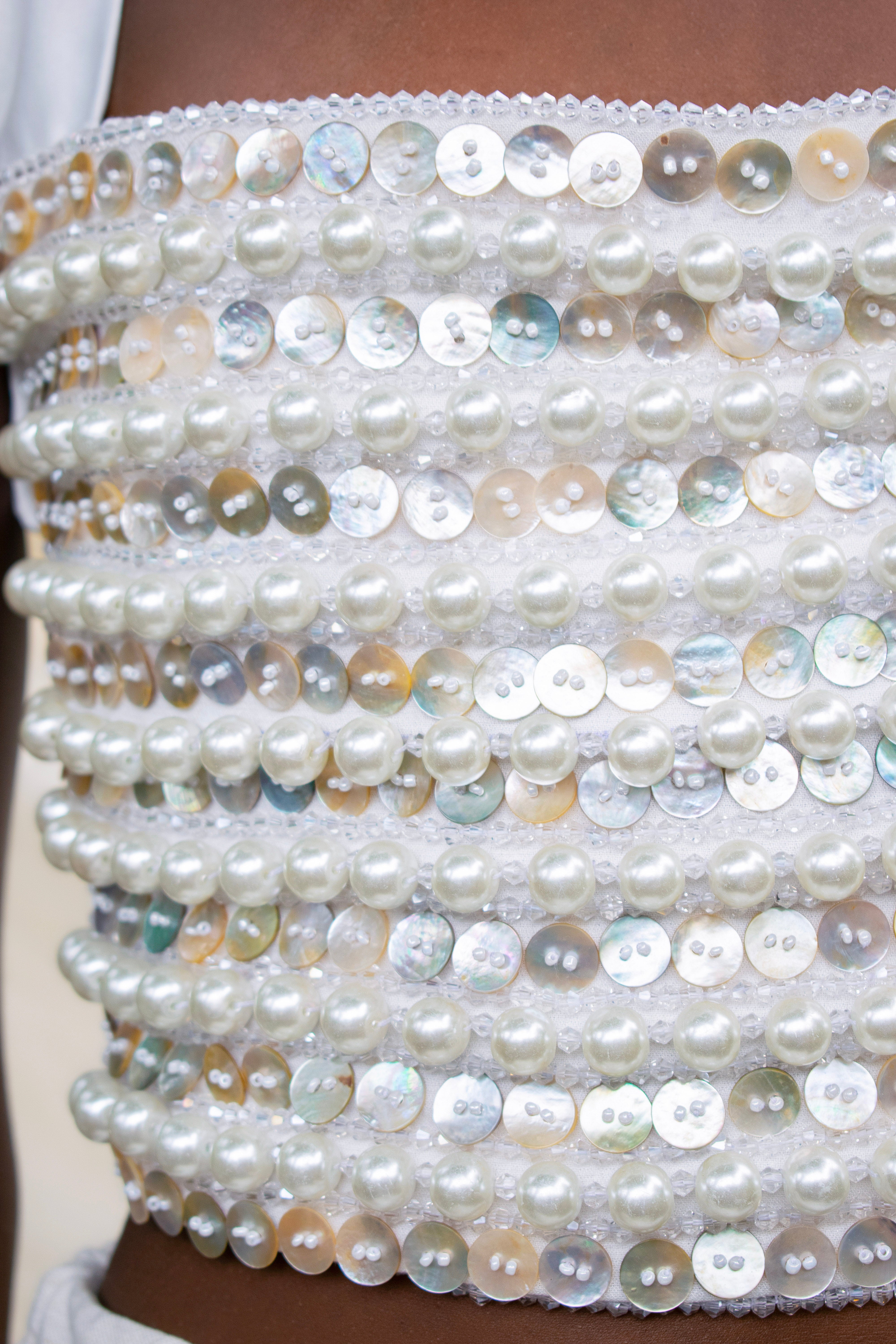 Hand Beaded Strap Detail Top