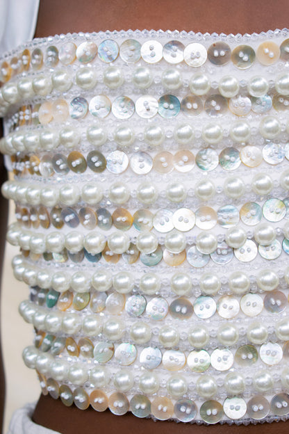Hand Beaded Strap Detail Top