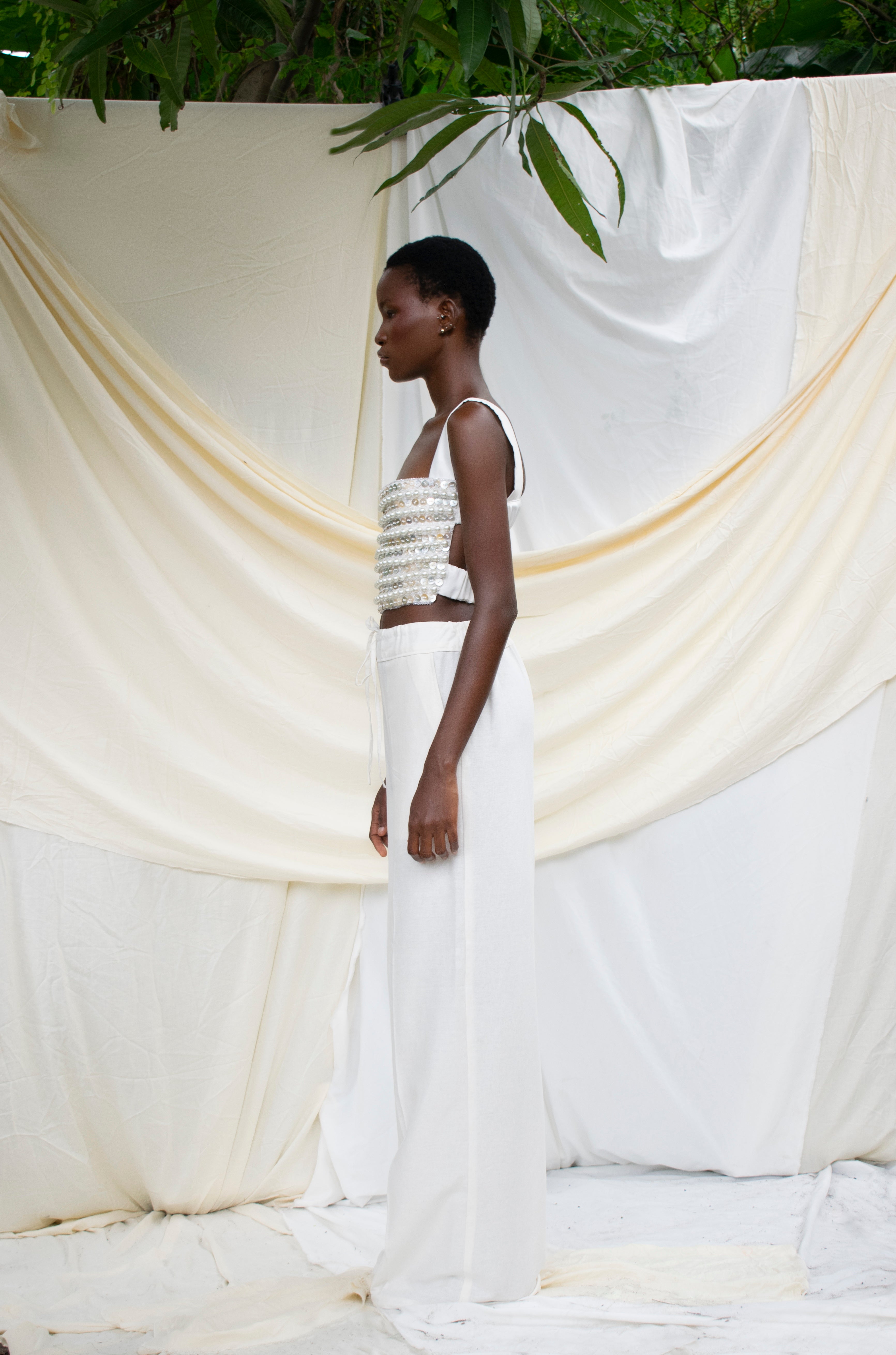 Hand Beaded Strap Detail Top