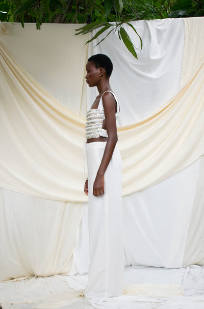 Hand Beaded Strap Detail Top