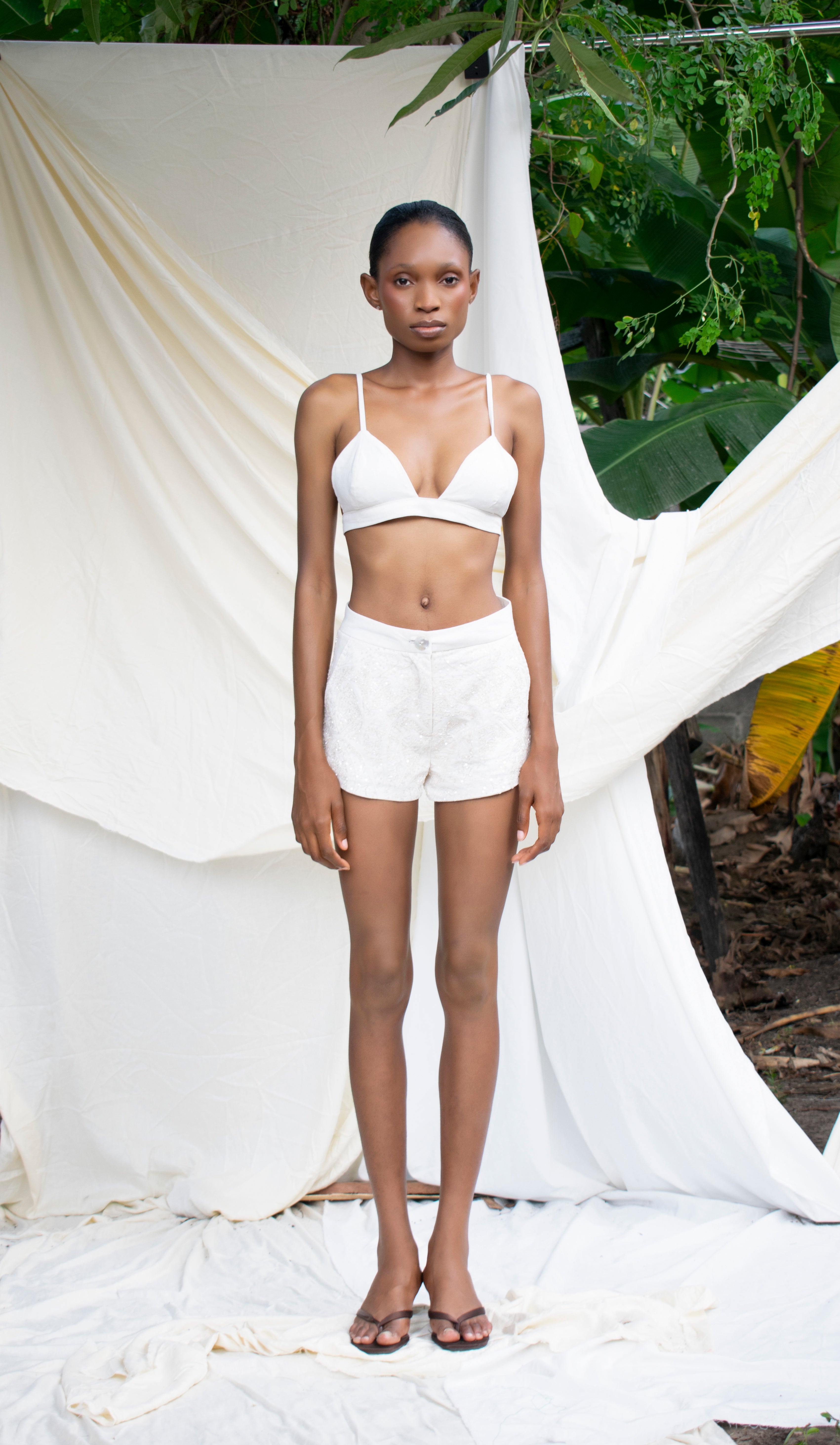 Embroidered Mini Shorts