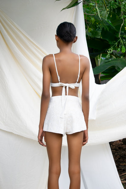 Embroidered Mini Shorts