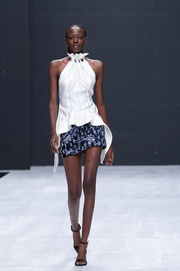 Batik Beaded Mini Skirt