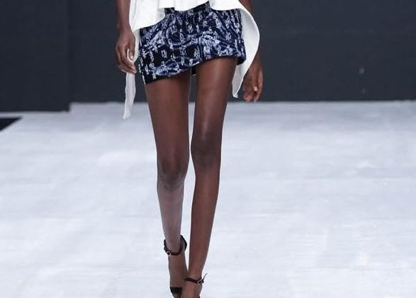 Batik Beaded Mini Skirt