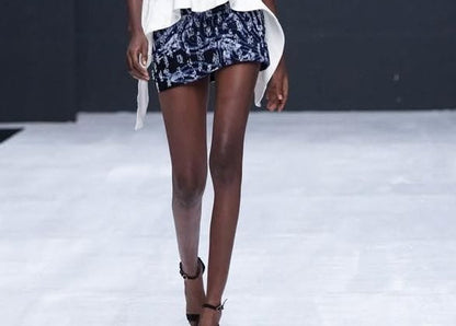 Batik Beaded Mini Skirt