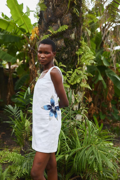 Cocoa Pod Motif Aso Oke Shift Dress