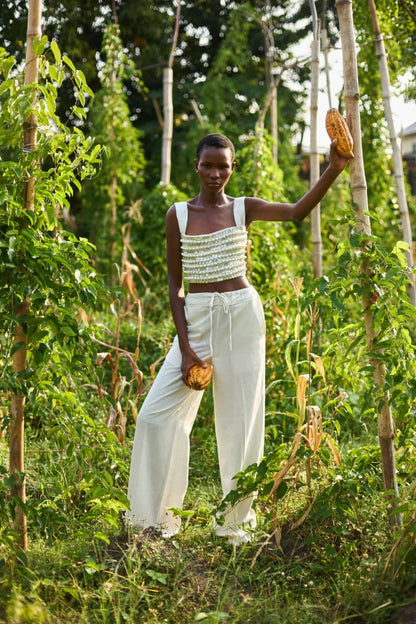 Hand Beaded Strap Detail Top