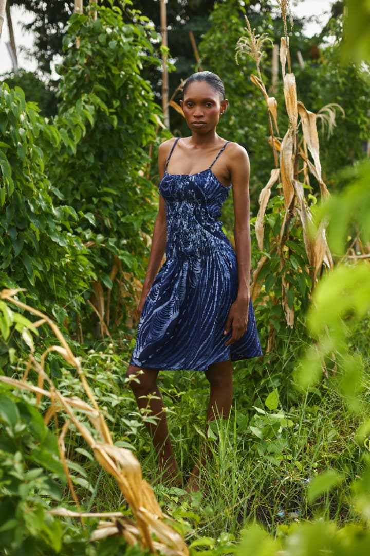 Batik Shirred Cotton Dress