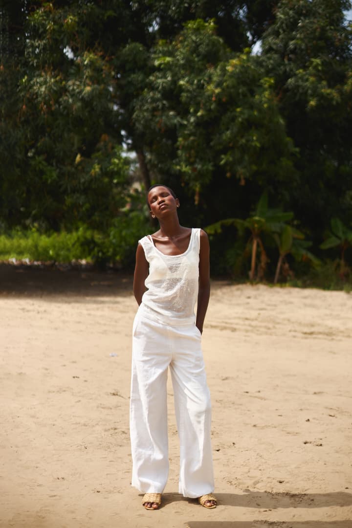 Voile Hand Beaded Top