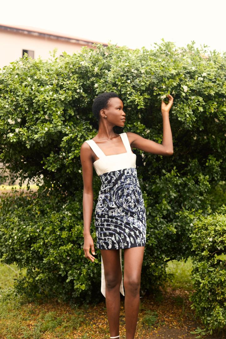 Batik Beaded Mini Dress