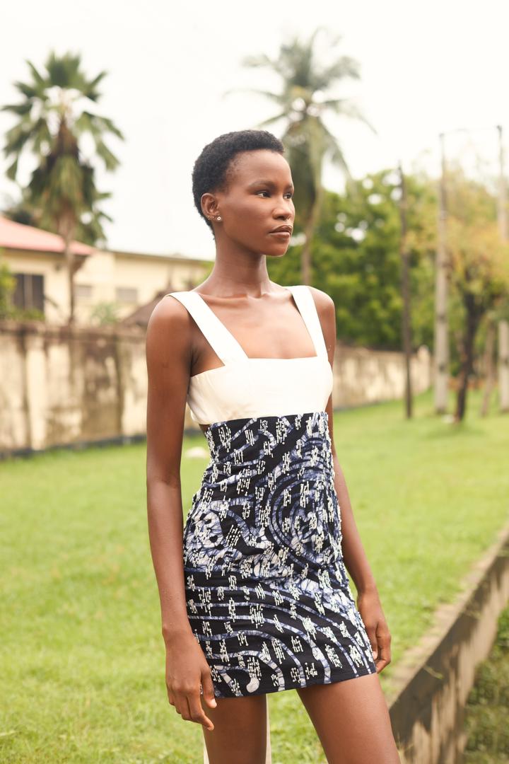 Batik Beaded Mini Dress